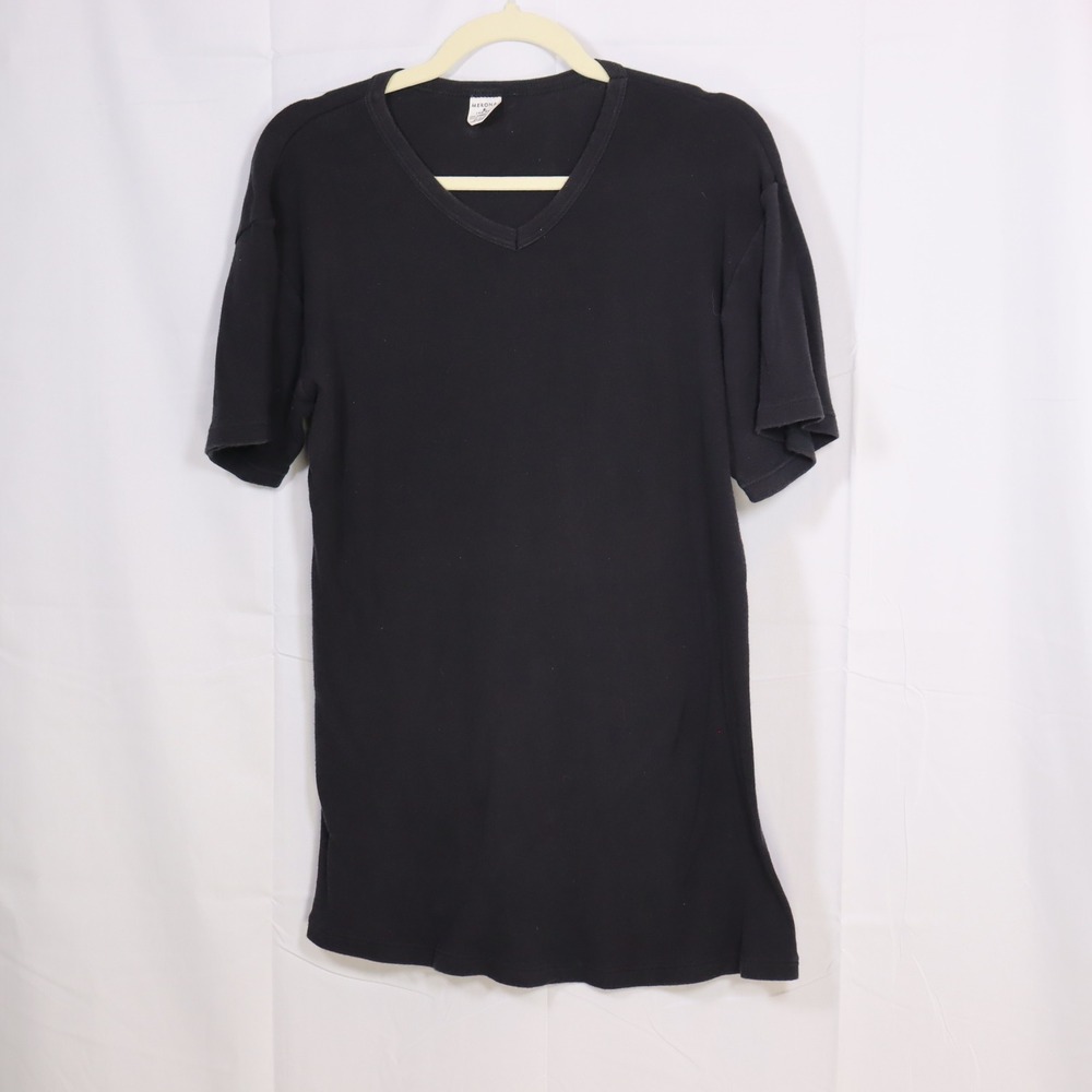 Merona V-Neck T-Shirt Large Black Mens Short Sleeve Basic Tee